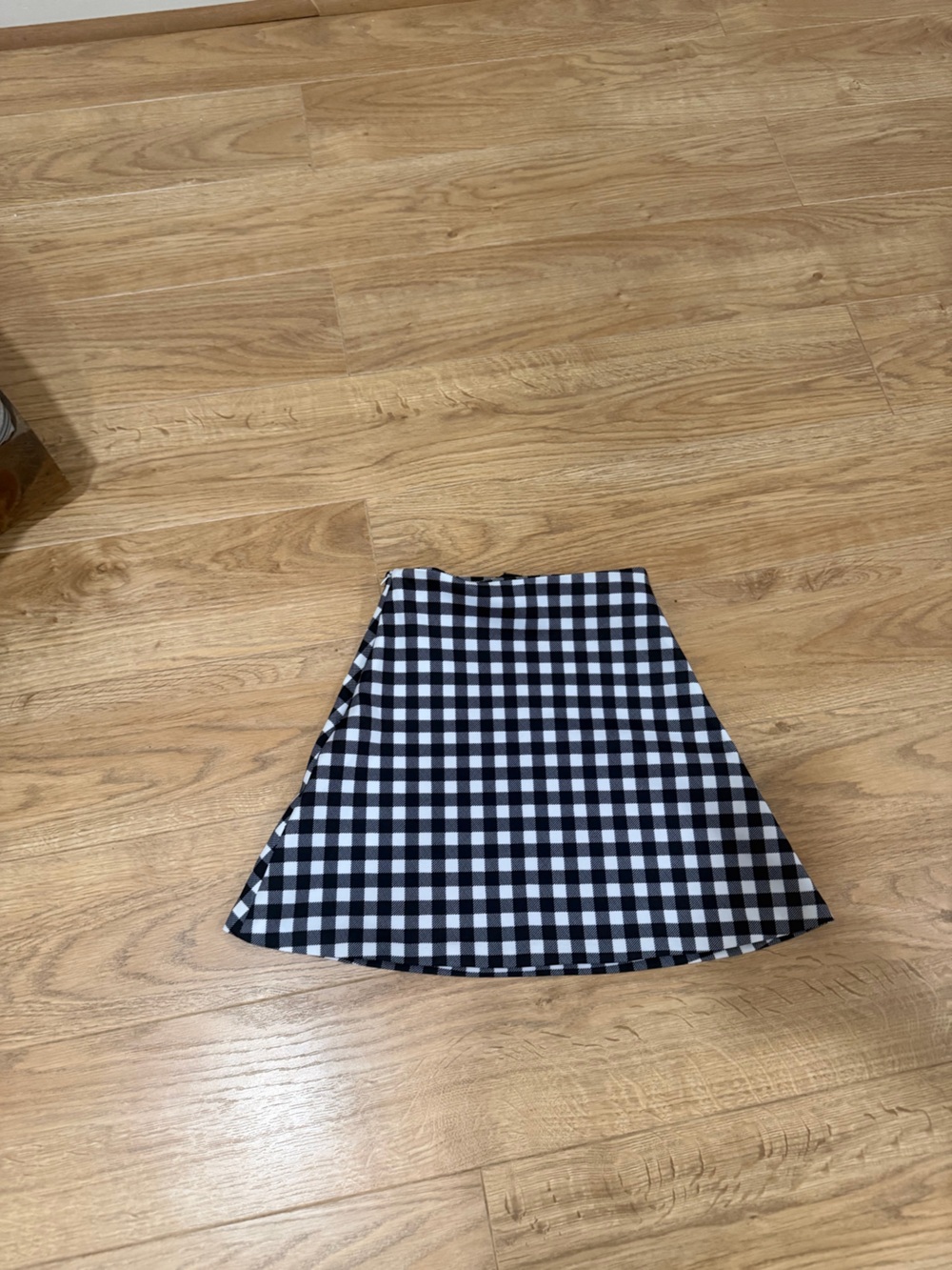 Aqua Black and White Gingham Circle Skirt